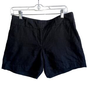Talbots Black Linen Blend Shorts Women Size 6 With Pockets *